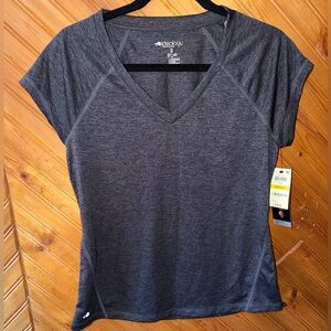 NWT IDEOLOGY grey v neck tee medium